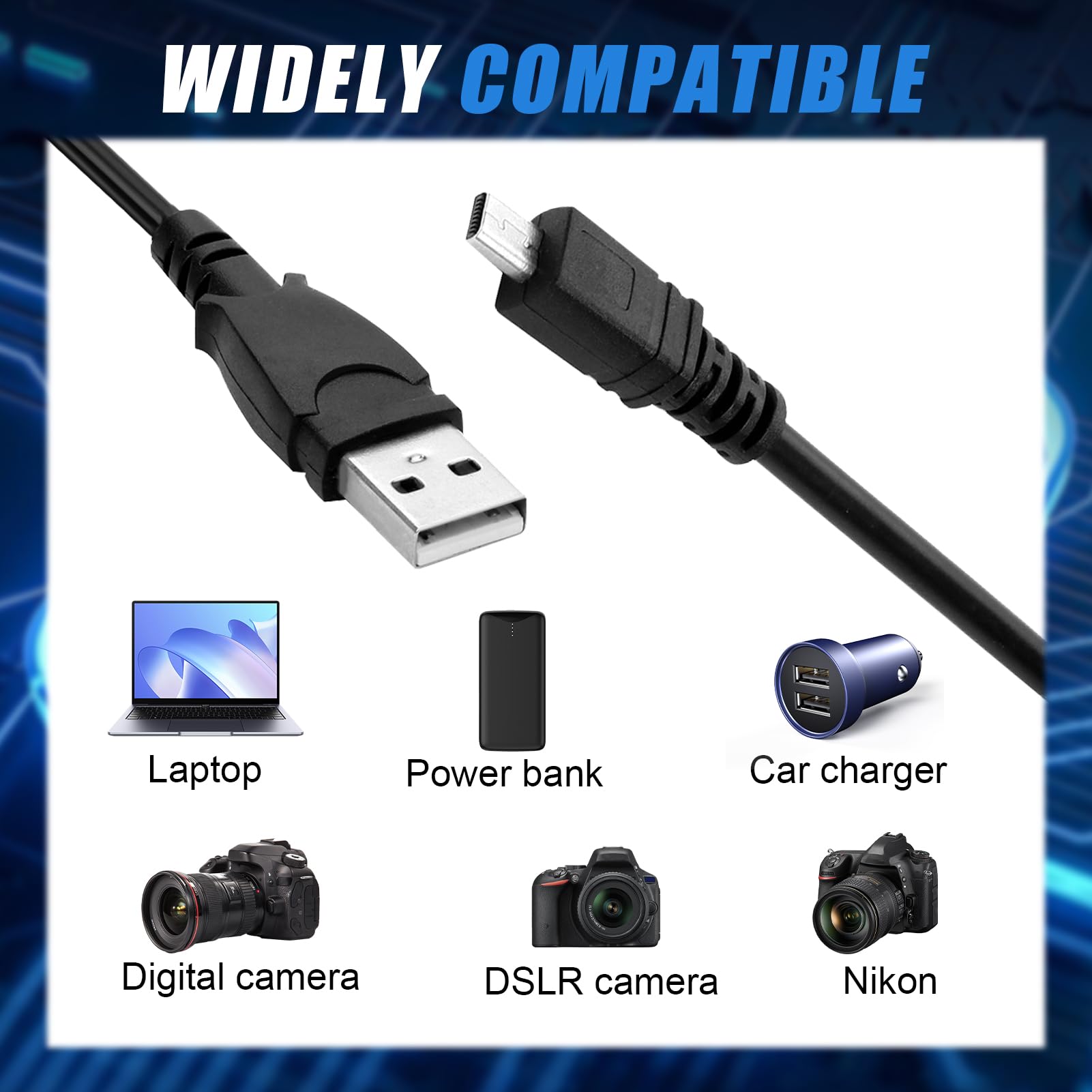 CY UC-E6 Câble USB Pour Appareils Photo Reflex Numériques