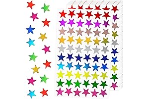1200 Pack Shiny Foil Metallic Star Stickers for Face Decoration