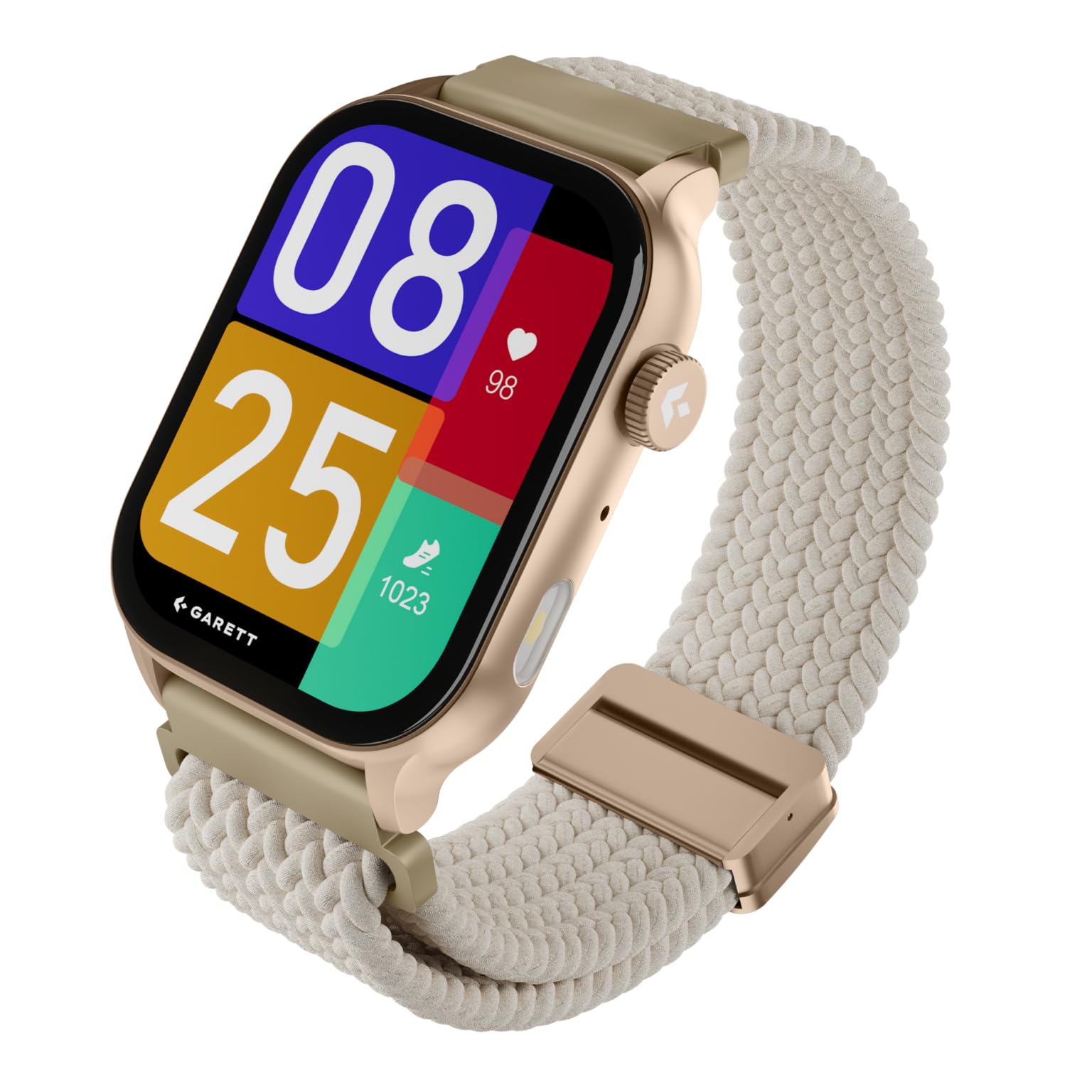 garett Reloj inteligente de fitness con Gorilla Glass AMOLED – Función de pago NFC – Bluetooth Telefonía modos deportivos – Unisex – con 2 pulseras – Activity 3 Gold