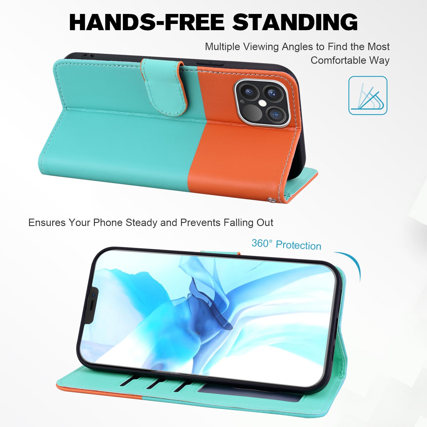 Tiyoo Lovely & Cute Flip Wallet Phone Case For Iphone 12 Mini With Cartoon Cat&Dog Pattern,Premium Magnetic PU TPU Leather For High Protection Phone - View #7