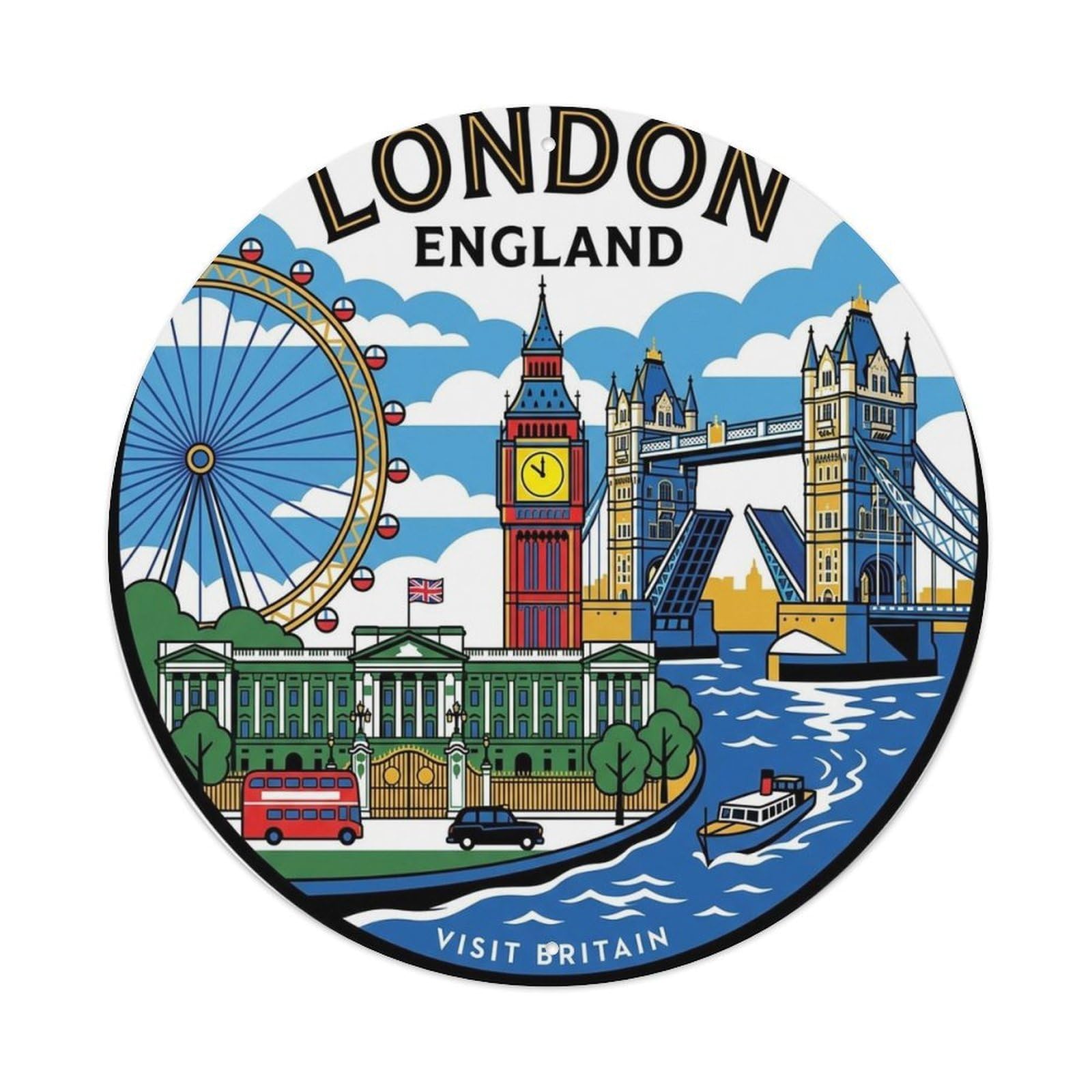 London England Vintage Travel Destination Landmark Metal Tin Sign