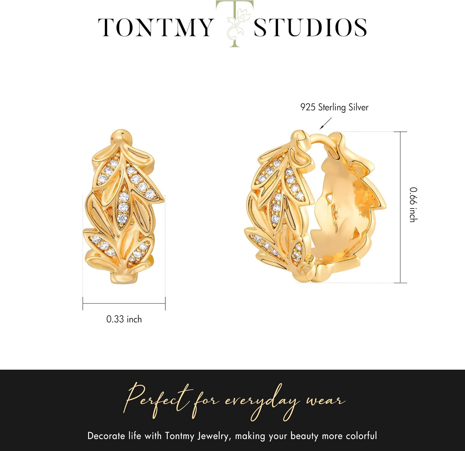 Huggie Hoop Earrings for Women Gold CZ Stud Earrings 14K Gold Filled Small Boho Huggie Earrings Hypoallergenic Piercing Hoops Jewelry - Image 4