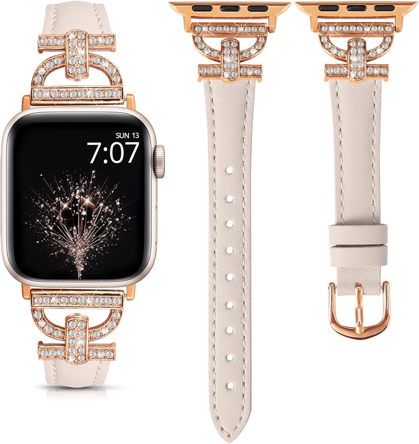 TOYOUTHS Leather Band Compatible with Apple Watch Band Women 38/40/41/42/44/45/46/49mm Dressy Slim Thin Strap D-Shaped Diamond Metal Buckle Bracelet for iWatch Series 11 10 9 8 7 6 5 4 SE/Ultra 3 2 1