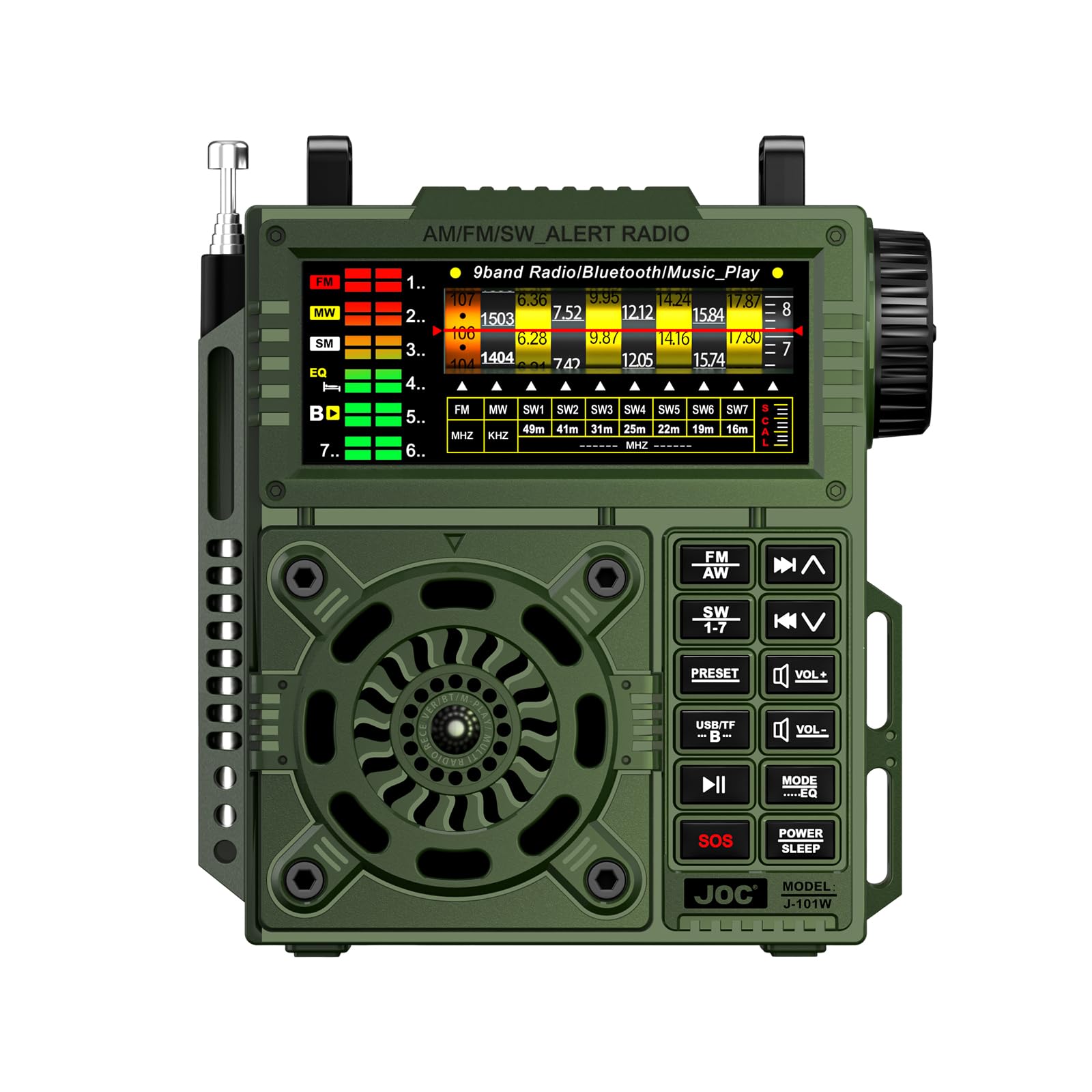 Ricevitore radio portatile multibanda con sintonizzatore antenna e batteria ricaricabile per uso esterno