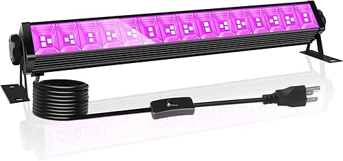 Barra de Luz Negra LED Mejorada de 42W, Luz de Inundación de Luz Negra con Enchufe+Interruptor+Cable de 5.9 pies, Ilumina Área de 24x24 pies