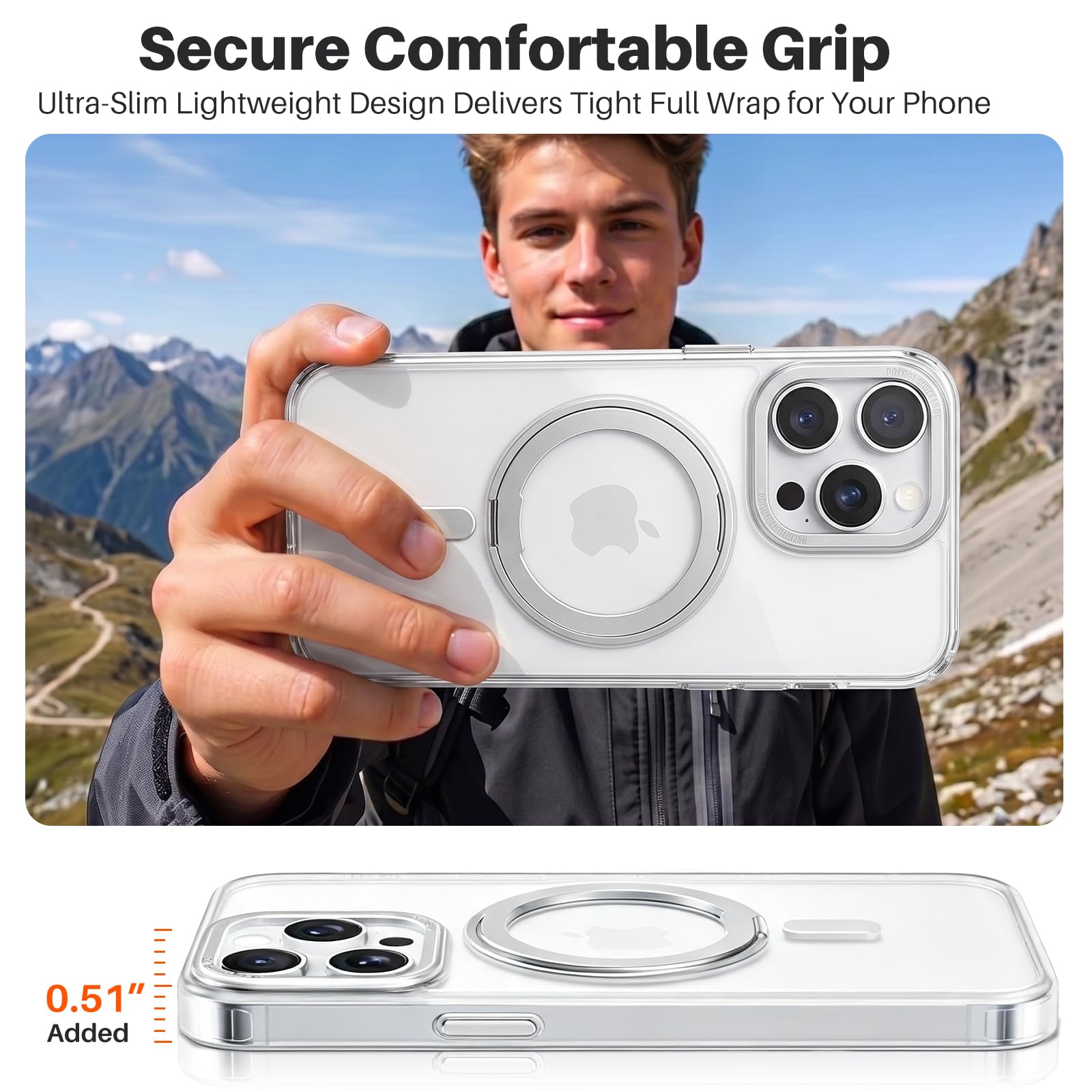 Funda de teléfono compatible con iPhone 15 Pro Max con soporte de