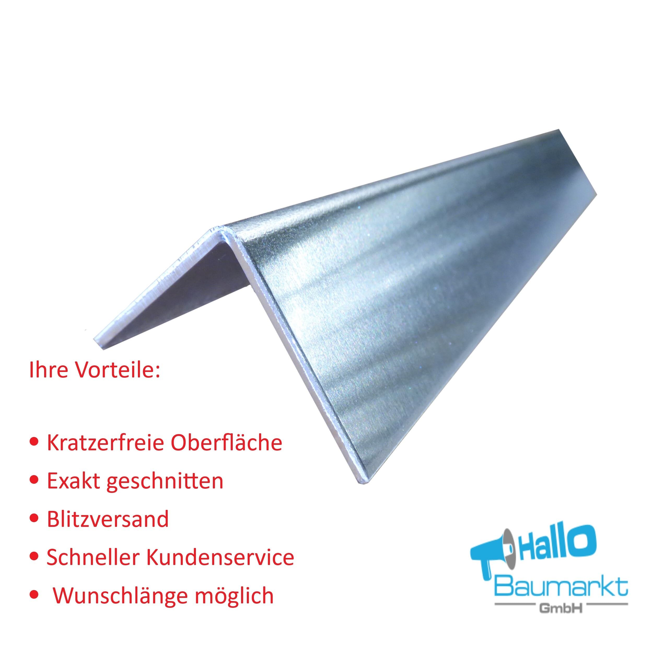 Aluwinkel, Stärke 2,0mm, Länge 1000mm, Schenkel-Innenmaße 200mm x 50mm| 103 weitere Größen und 4 verschiedene Materialstärken auswählbar |