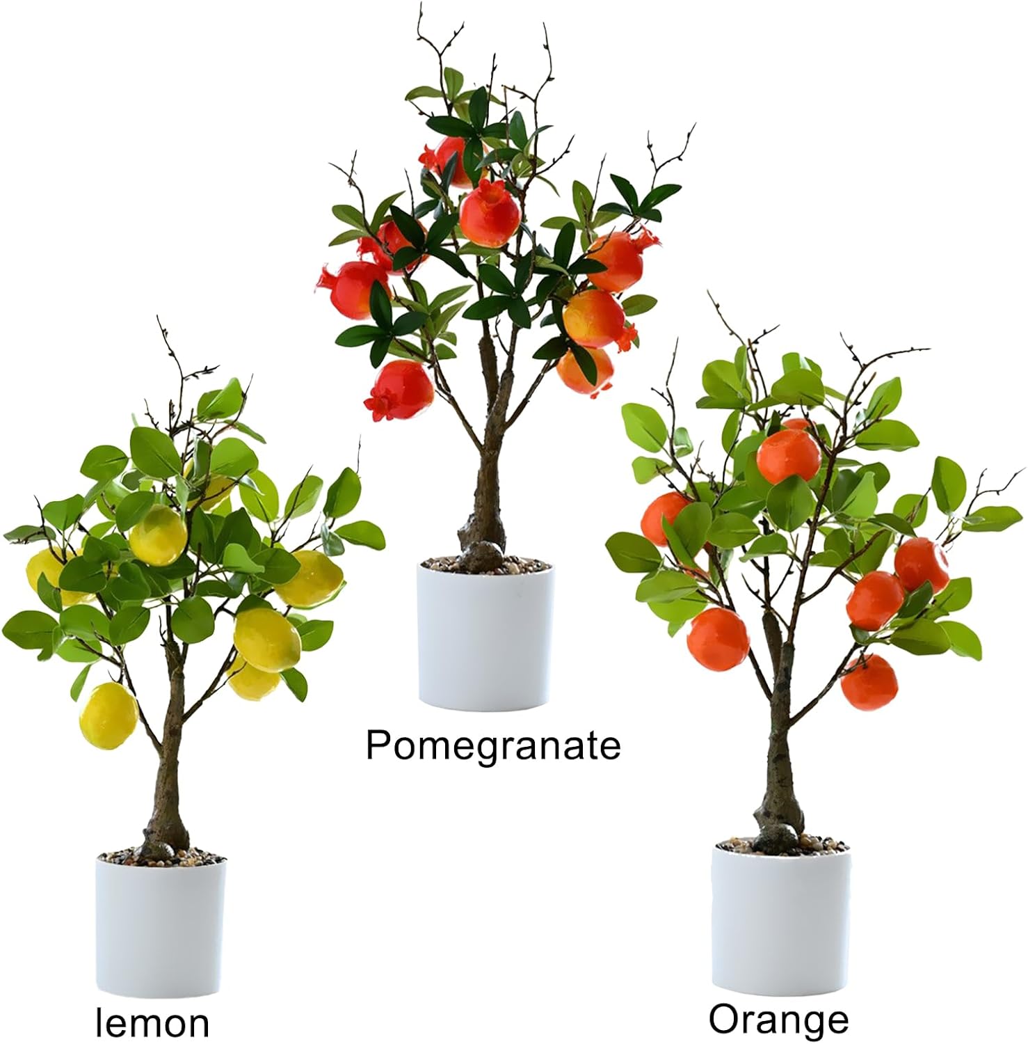 DULRLLY Artificial Lemon Tree Potted Plants 15.7 inch Lemon Greenery Fruit Bonsai Fake Lemon Tree for Lemon Decor Faux Lemon Plants for Kitchen Home Office Party Spring Summer Decoration(Lemon)