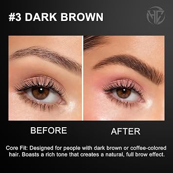 Microblading Eyebrow Pen, 2-in-1 Waterproof Brow Tint, Faux Brow, 2-Fork Tip & Ultra-Fine Point for Hair-Like Strokes, 48H Smudge-Proof, Includes Brow Brush & Comb, Natural Shades
