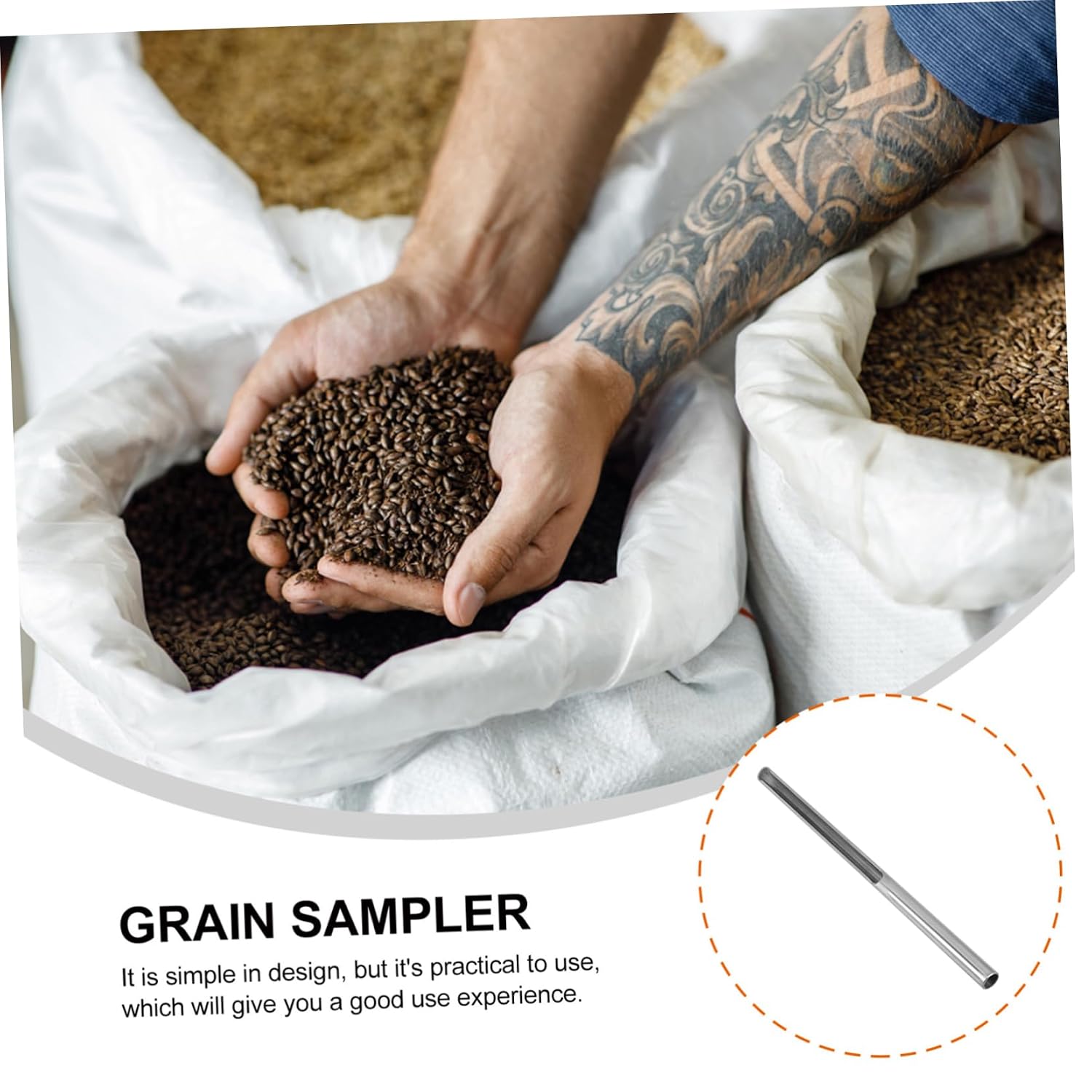 Stainless Steel Grain Sampler Wheat Powder Sampler for Cereal Testing Portable Tool for Professionals Home Use