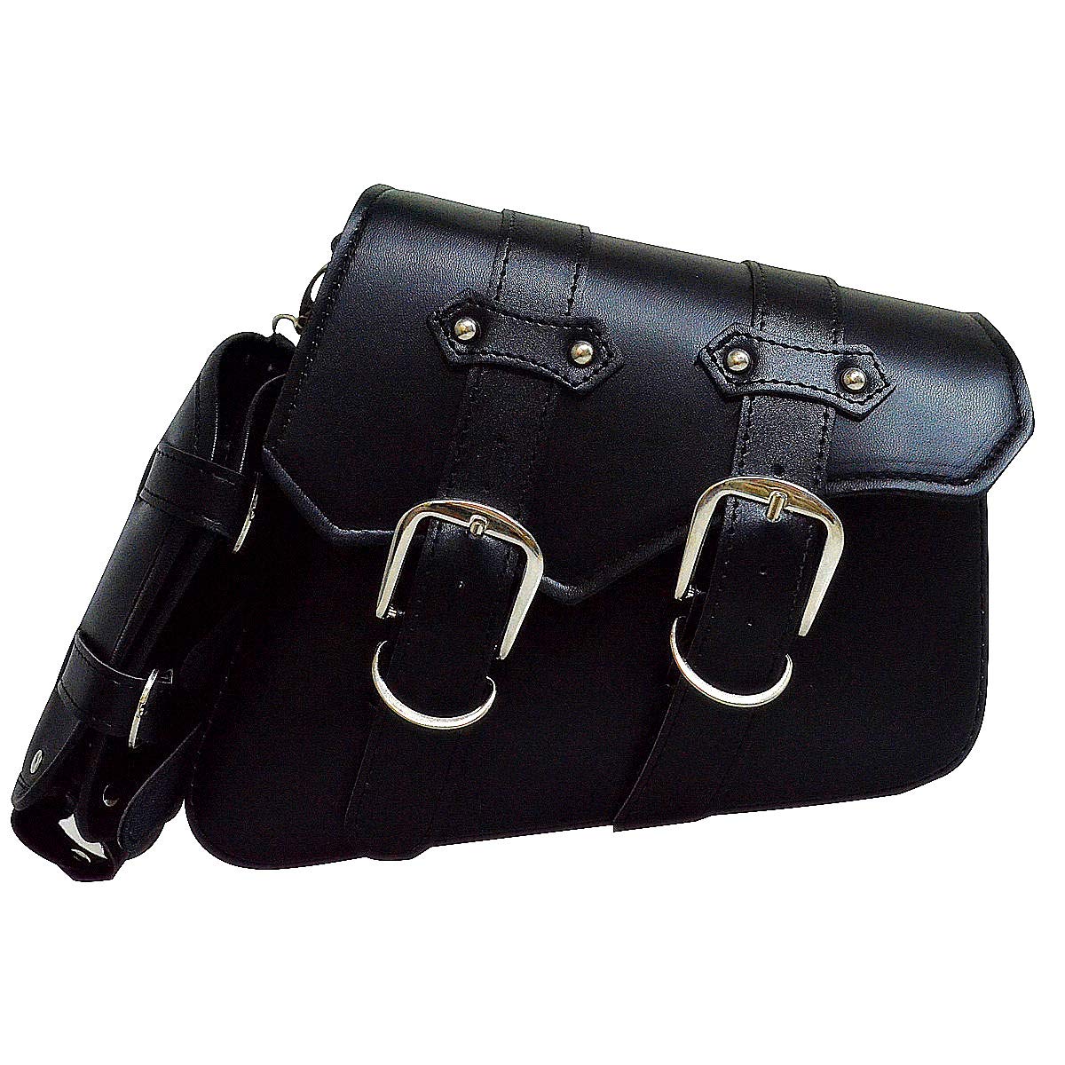 Riloer Bagage latéral pour moto - Rétro modifié - Sac latéral rétro à suspendre - Avec sac pour bouteille d'eau (gauche)