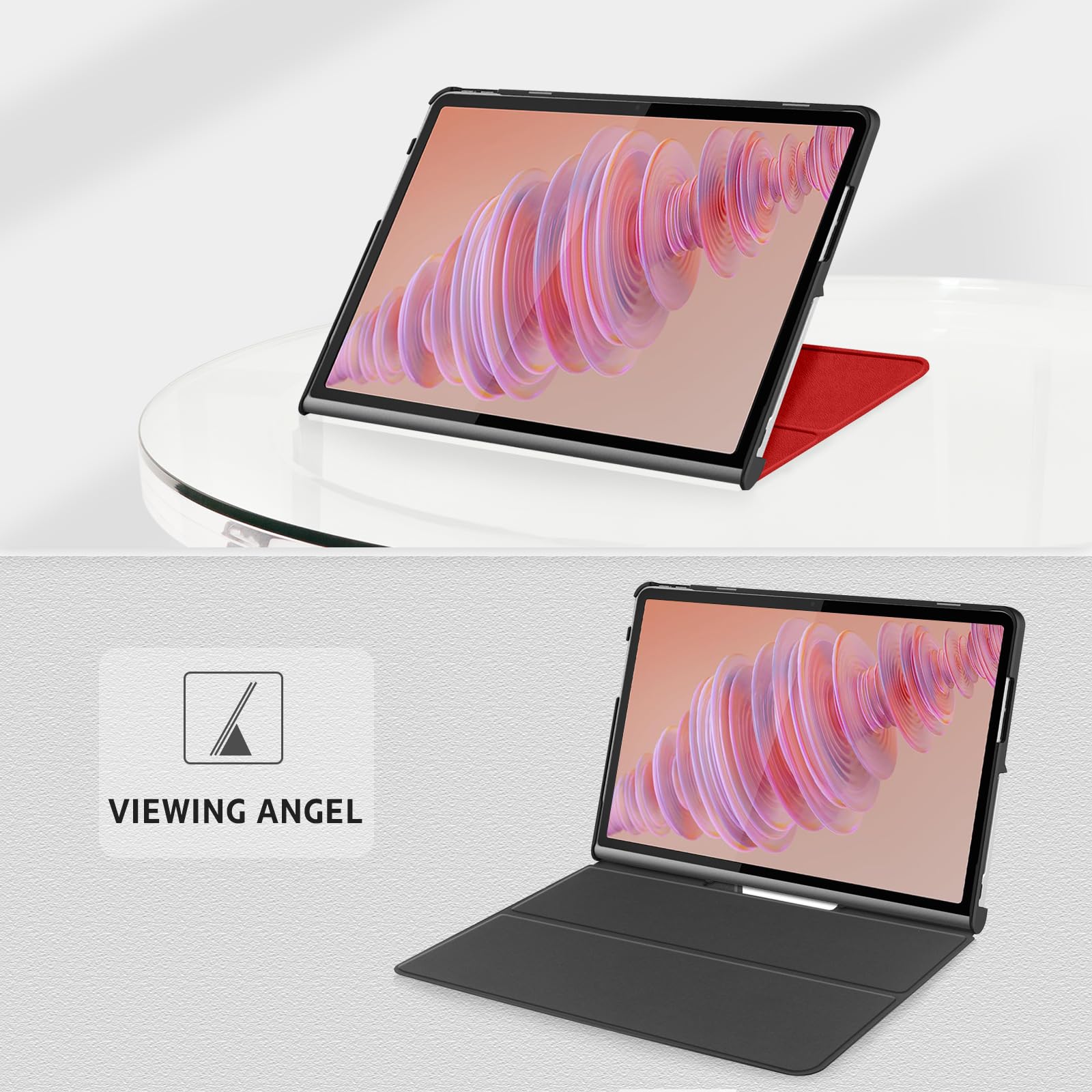 YRH Étui Pour Lenovo Tab Plus 11,5" 2024, Ultra Fin, En Cuir, Pour Tablette Lenovo Tab Plus [TB351FU] (rouge