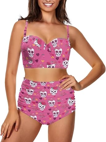 YEXIATODO Womens Cheeky Bikini Sets 2 Piece Swimsuit Sexy Bathing Suit Triangle String High Cut Thong Swimwear Beachwear