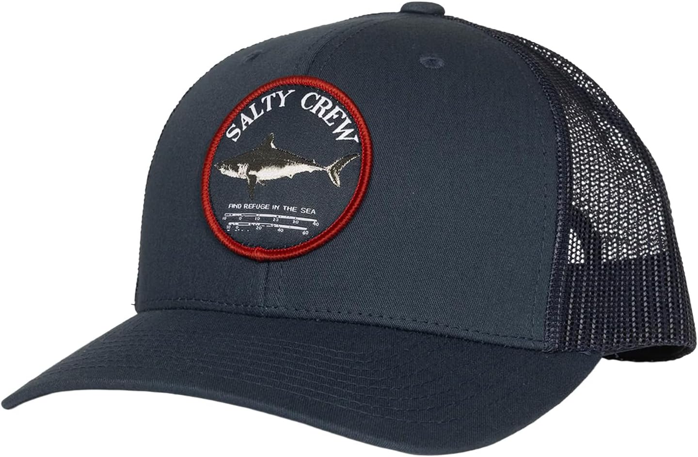 Salty Crew Shark Logo Retro Trucker Hat - Unisex Adjustable Baseball Hat for Adults - Premium Cotton