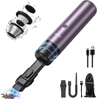 Chuboor Mini Vacuum, Powerful Car Vacuum Cordless Rechargeable, Hand Held Vacuum for Dust, Sand, Crumbs, Ultra-Light Portable Vacuum for Home, Car, Small Dust Buster（P10-Purple）