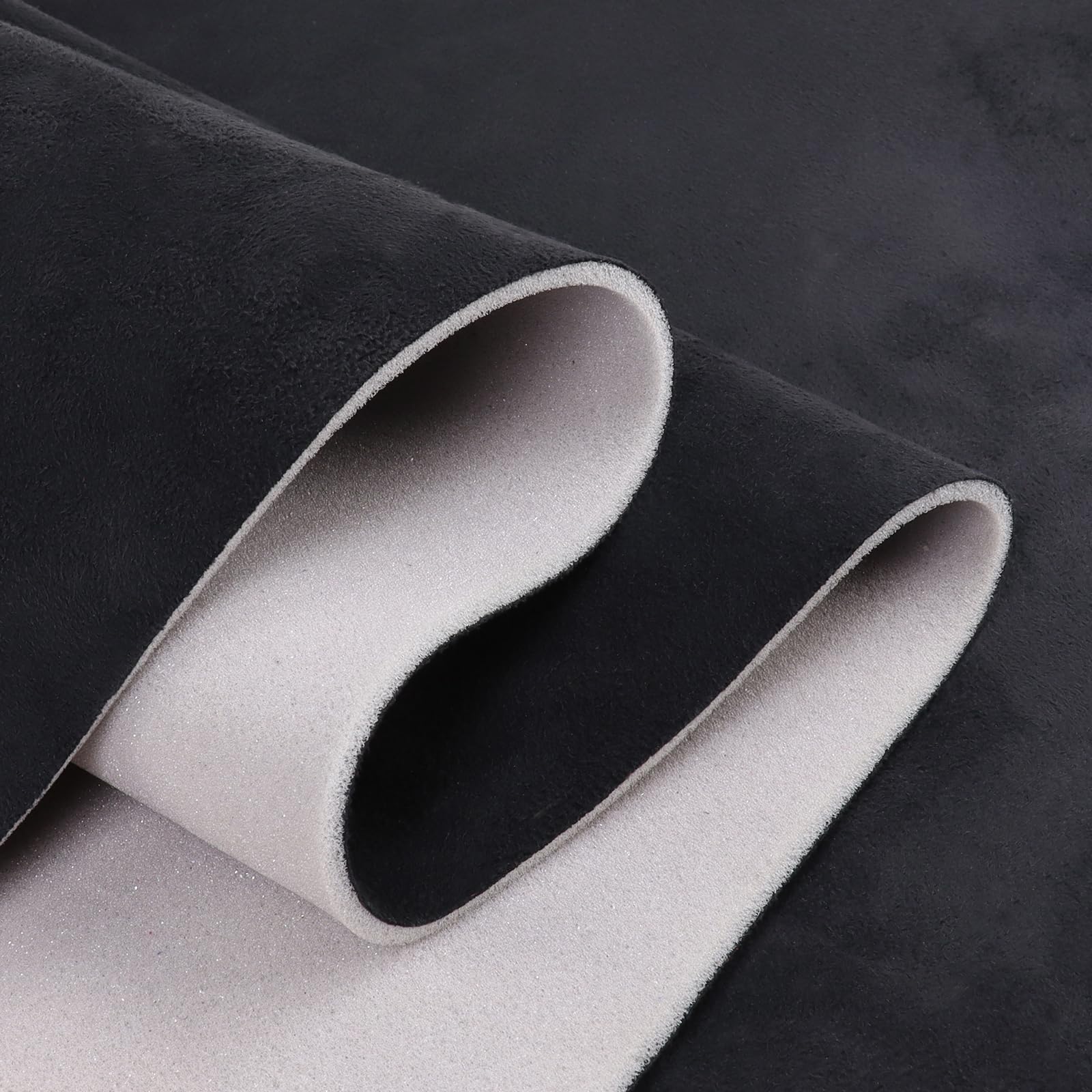 SBWLKJBlack Suede Headliner Fabric 60" Wide by 79" with Foam Backing Auto Headliner Replacement Material, Car Roof Upholstery Fabric Repairing for Truck RV SUV Boat Home