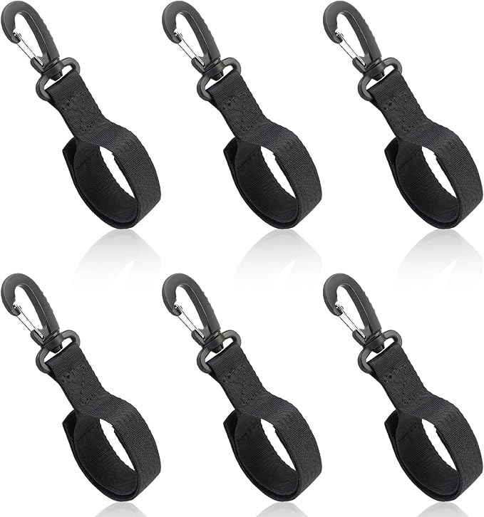 6Pack Velcro HeavyDuty Storage Straps with Carabiner Hanging Fastener