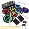 Portable Electronic Drum Set for Beginners: Roll-Up Drum Pad with Headphones, Drumsticks & Pedals – USB MIDI, 10-Hour Playtime, Ideal Music Gift for Drummers Students & Hobbyists