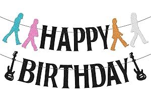 Yummoo Rock and Roll Happy Birthday Banner Beatles Party Decorations