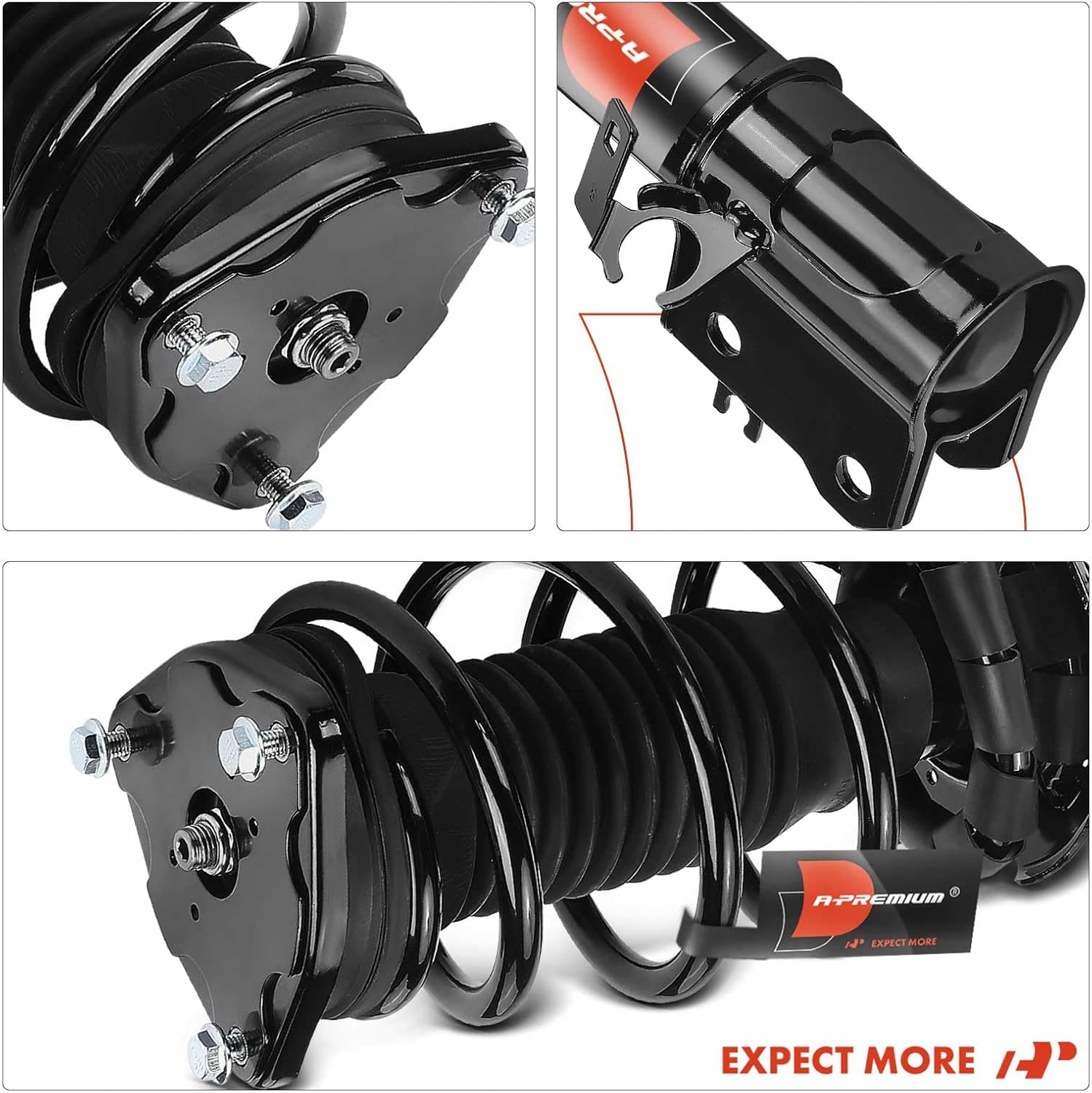 A-Premium Front Pair (2) Complete Strut & Coil Spring Assembly Compatible with Mercedes W203 Series C240 2003-2005, C280 2006-2007, C320 2003-2005, C350 2006-2007, Driver and Passenger Side