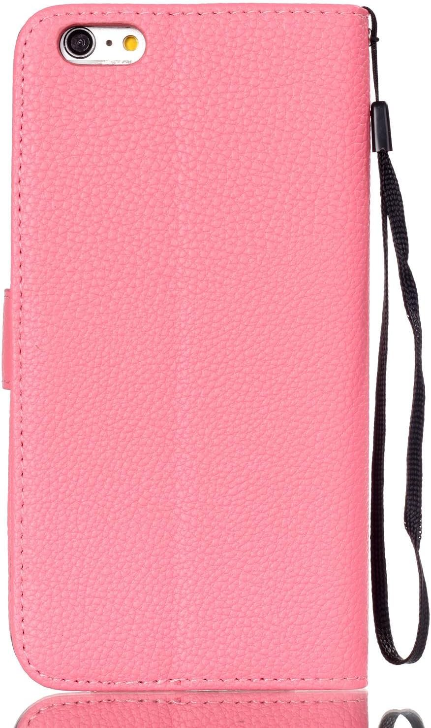 UrSpeedtekLive iPhone 6s Plus Case, iPhone 6 Plus Case, Premium PU Leather Flip Wallet Case Cover w/Magnetic Closure for Apple iPhone 6 Plus / 6s Plus (Built-in Credit Card/ID Card Slot) - Baby Pink