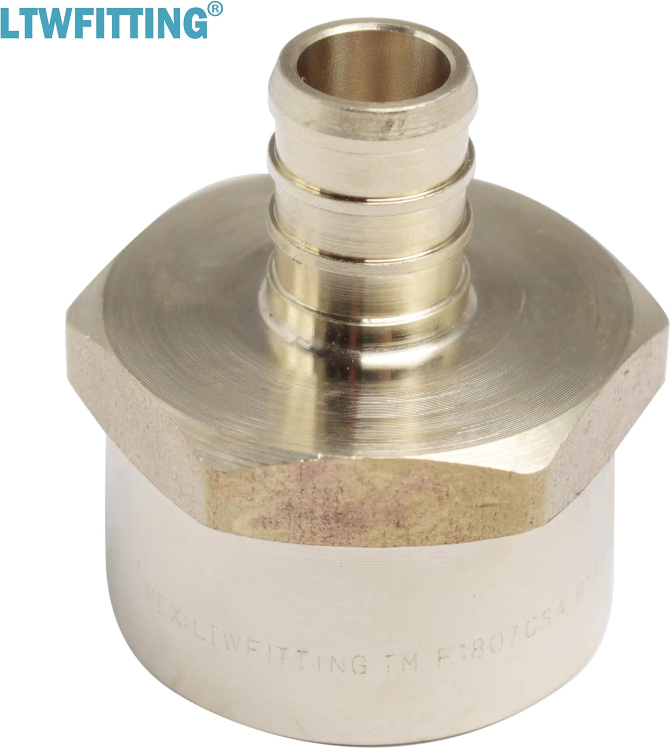 LTWFITTING No Lead Brass PEX Adapter Fitting 1/2-Inch PEX x 3/4-Inch Female NPT Crimp Adaptor (Pack of 5)