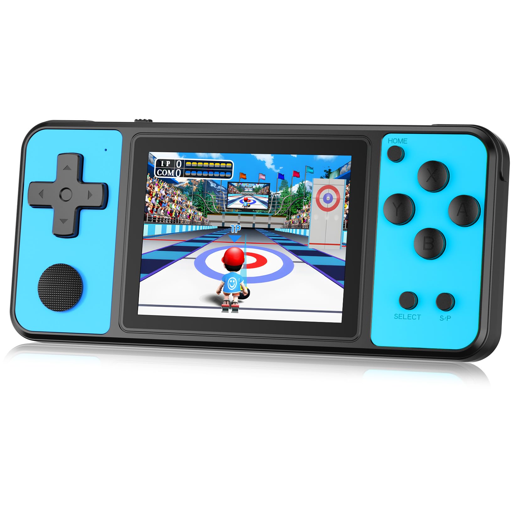 Console de Jeux Portables 32 Bit avec 139 Jeux Vidéo Rétro, Écran IPS 3.0" Batterie Rechargeable, Jouets de Voyage pour Enfants 4-13 Ans (Bleu)