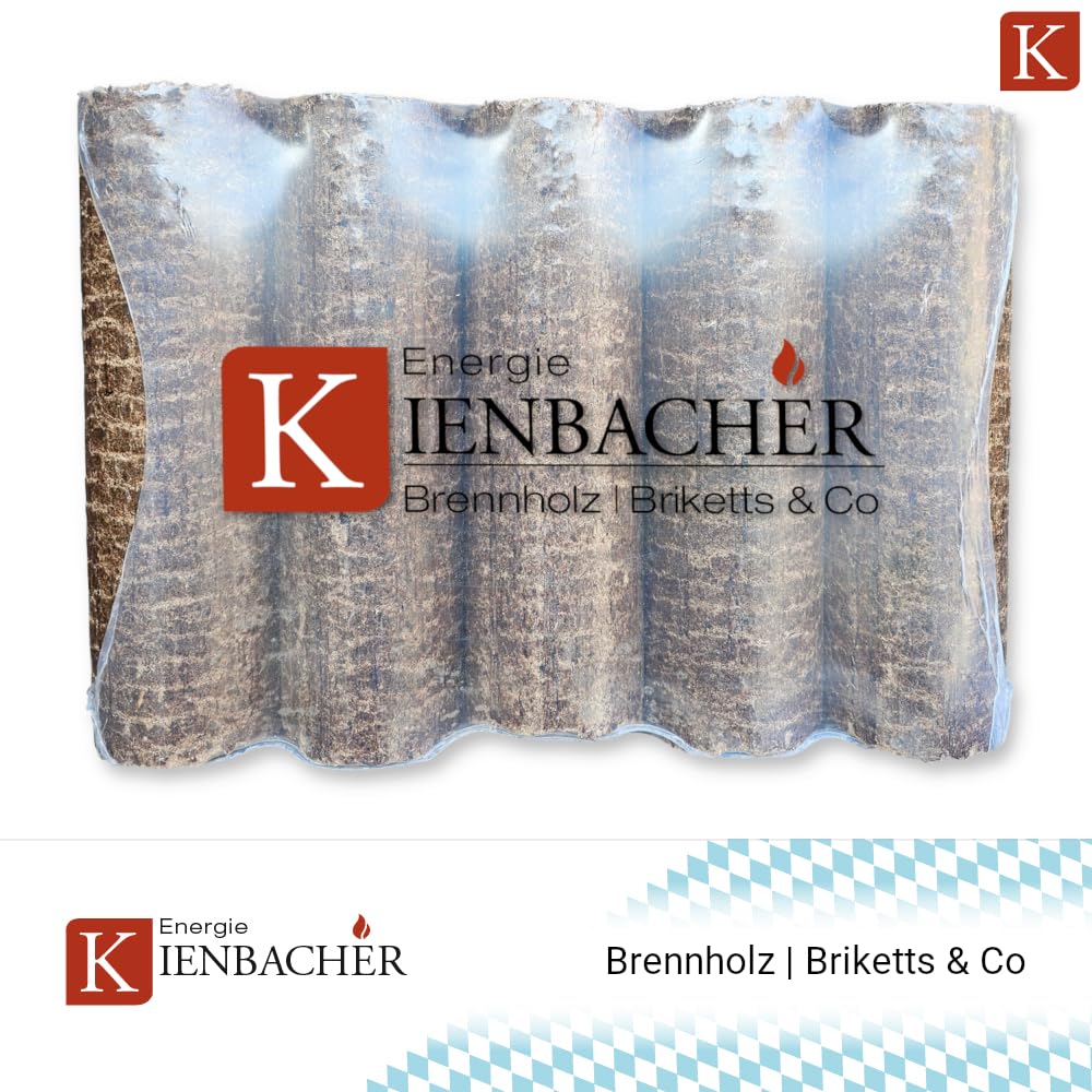 Nestro - Bricchette in legno con foro di trazione, 500 kg, per stufa, riscaldamento, legno di quercia e faggio, 50 x 10 kg, in polietilene Nestro bricchette rotonde | Energia Kienbacher