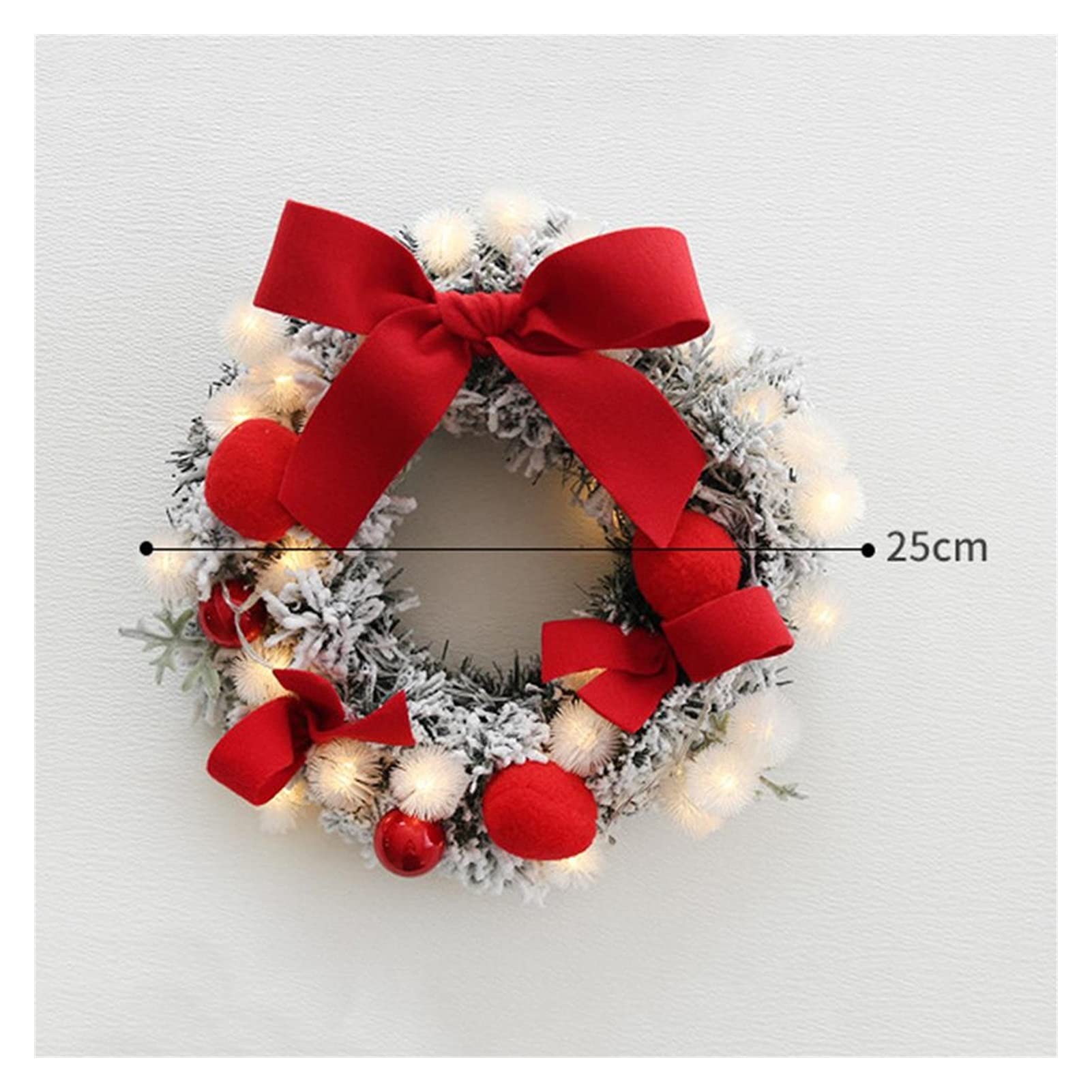 Hermosa Corona Artificial para Puerta, Corona navideña de Flores Artificiales de ratán, Corona Colgante para Puerta CA