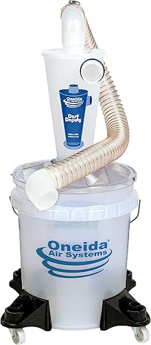 Miniatura 9 de Oneida Air Systems Kit colector de polvo y separador ciclónico con cubo transparente, 2.5 Deluxe 5-Gal - Máquina ciclónica portátil para aspiradoras