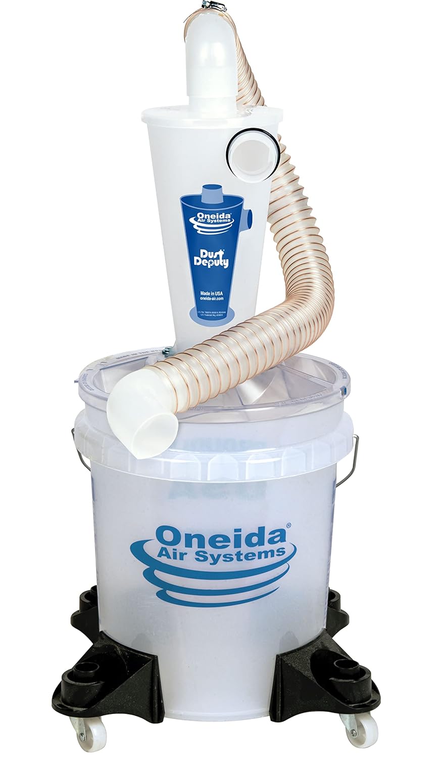Oneida Air Systems Dust Collector Cyclone Separator Kit w Clear Bucket DD Deluxe 5-Gal - Portable Cyclone Machine