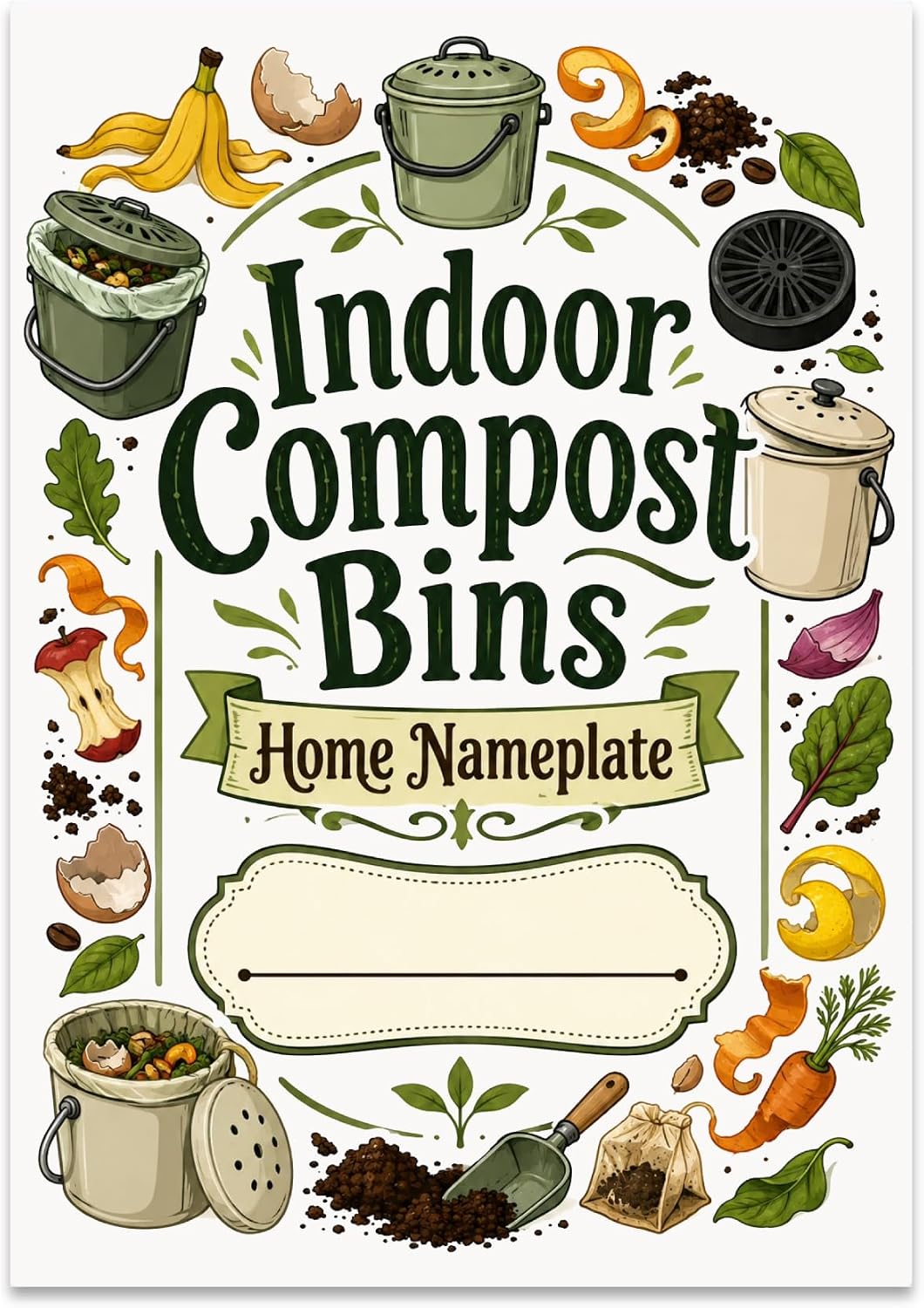 Indoor Compost Bins Home Nameplate Poster - Homeowners Decor - 13x19