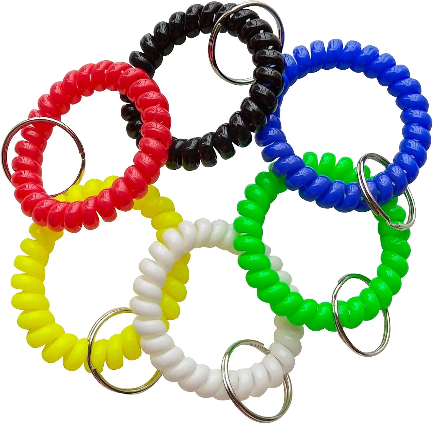 Wrist Keychain - Spring Spiral Stretch Coil Wristband Key Ring Key Chain, for Gym, Pool, ID Badge,Keys