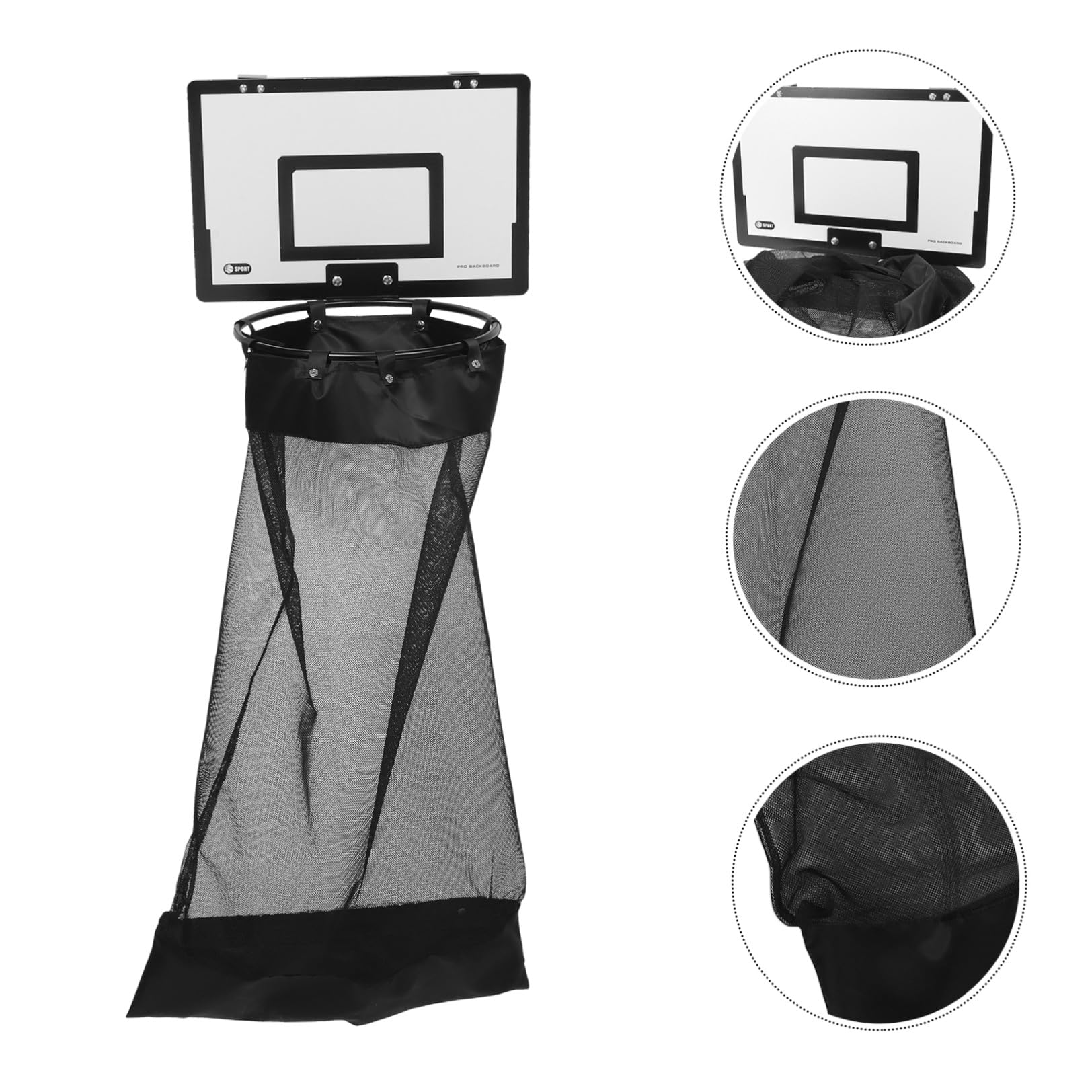 Wäschekorb Organizer mit Basketballkorb Design aus Eisen und Stoff mit Praktischem Reißverschluss Hängend an Tür für Badezimmer und Schlafzimmer