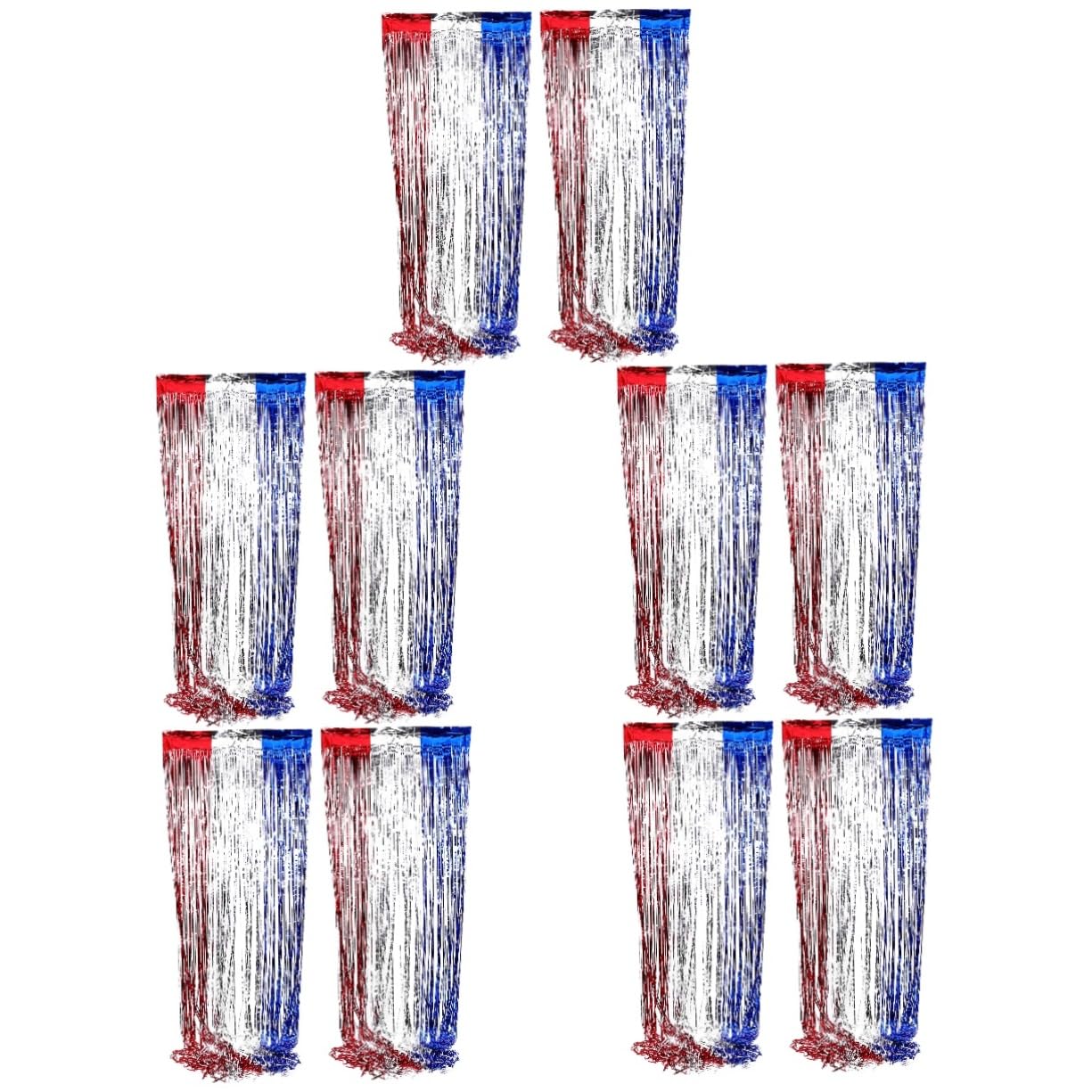 GLEAVI 5 Ensembles Rideaux Frange Métalliques of July Décoration Patriotique pour Fête De Indépendance comme Décor De Photo Et Accessoire 2 Pièces * 5