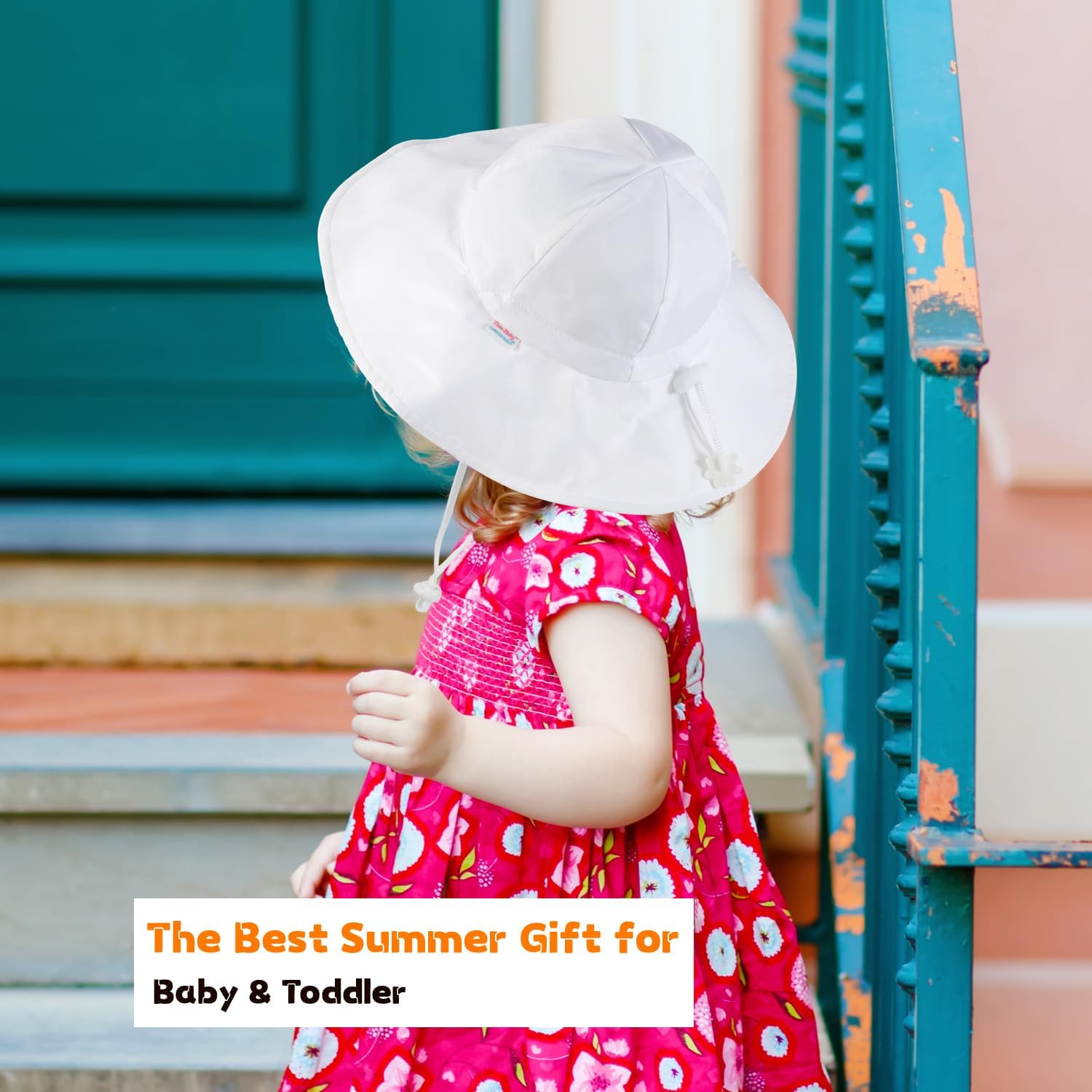 Unisex Baby Sun Hat with UPF 50+ Outdoor Adjustable Beach Hat,Baby Girl Wide Brim Bucket Hats for Infant Toddler Little Boy - Image 2