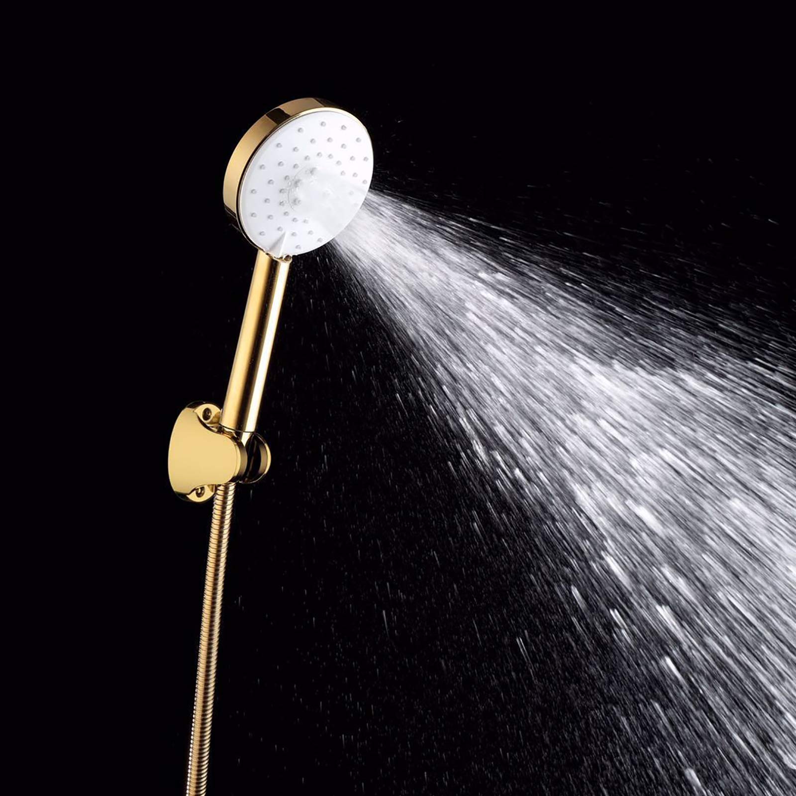 Oro Rosa Alcachofa de Ducha Alta Presión Cabezal de Ducha con 3 Modos de Chorro, Universal ABS Ducha de Mano con ABS Soporte y 1.5M de Acero Inoxidable Tubo Flexible