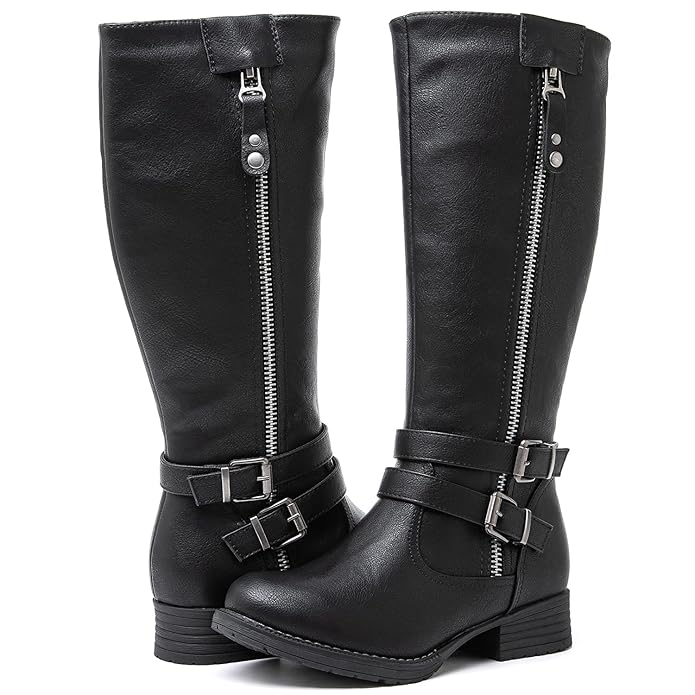 Buy GLOBALWIN Women's Black Knee High Riding Boots 7M at Amazon.in