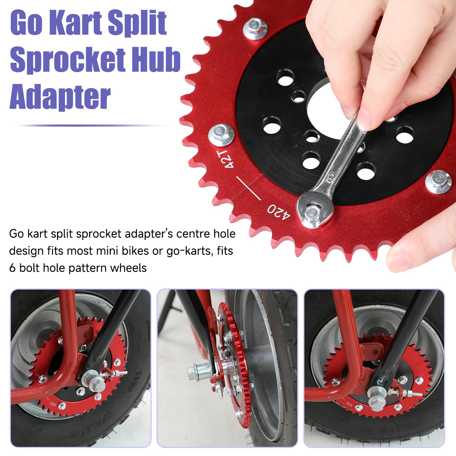 420 Sprocket For Mini Bike Universal Split Sprocket Adapter For