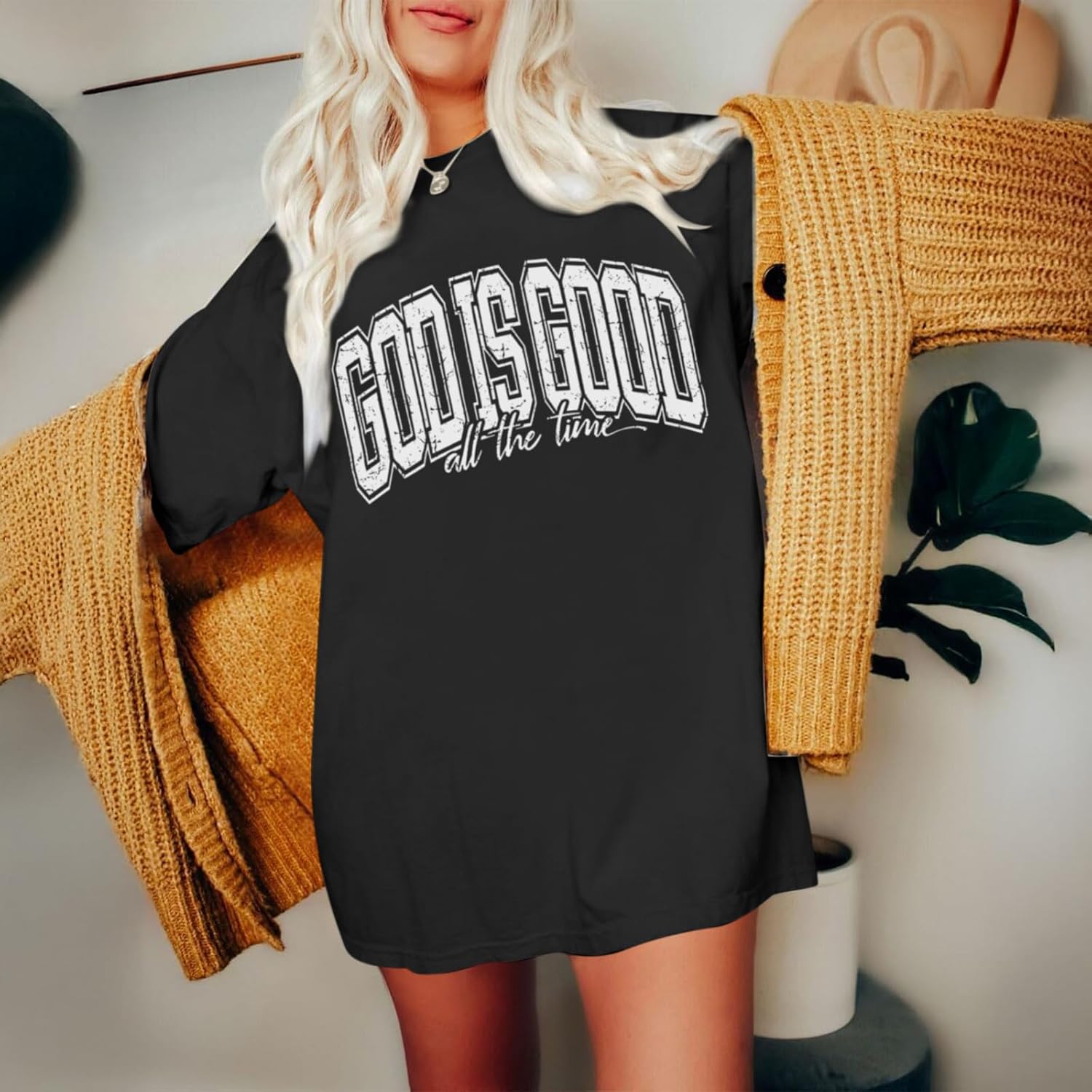 Christian T Shirts for Women God is Good Shirt Oversized Jesus Religious Faith Inspirational Tshirts Bible Verse Tops - Image 5
