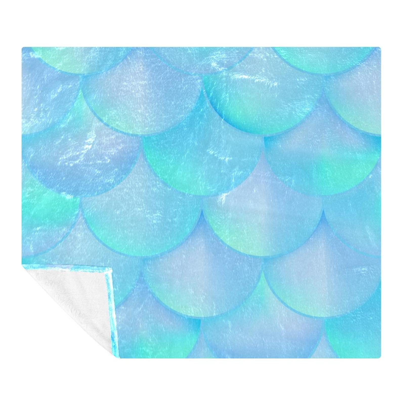 Couverture polaire bleu sirène pour lit et canapé de chambre