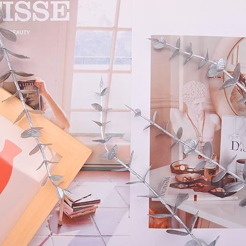 Miniatura 2 de FEQO 36 tallos de hojas de eucalipto artificiales de 15 pulgadas, ramas de flores de eucalipto artificiales para ramo de boda, decoración del hogar