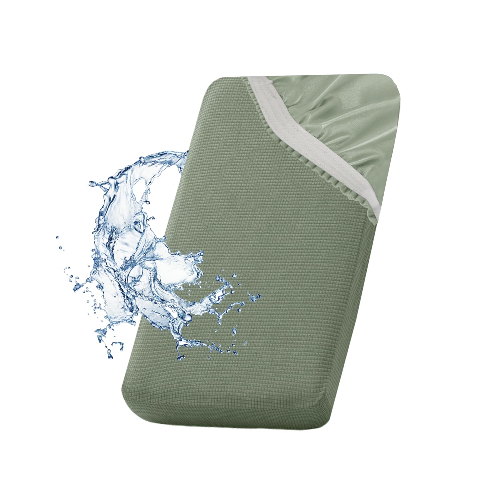 SYLC Waterproof Sofa Cushion Cover, Non-slip Sofa Seat Cushion Covers with Ties, Stretch Couch Cushion Covers Replacement (Mintgreen,W 130-160 cm, D 85-100 cm) โ image 1