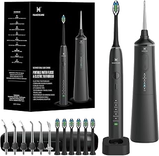 Upgraded Pro Dental Care Kit: 5-Mode Water Flosser & 50,000 VPM Sonic Electric Toothbrush | Premium Oral Clean Set with Enhanced Cleaning Modes, Larger Tank & Refined Design for Advanced Gum Health