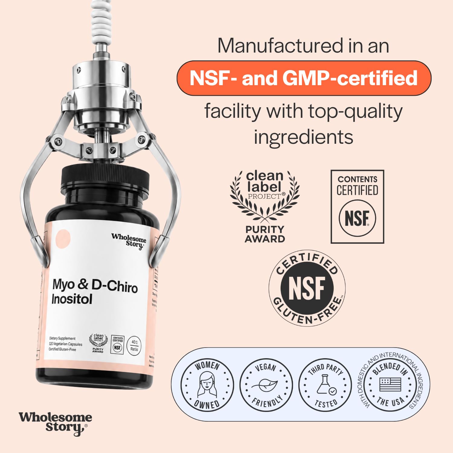 Wholesome Story Myo-Inositol & D-Chiro Inositol Supplement for Women | Fertility Supplements for Hormonal Balance & Ovarian Health Support | Myoinositol | Ideal 40:1 Ratio | 30 Servings — Amazon image 5