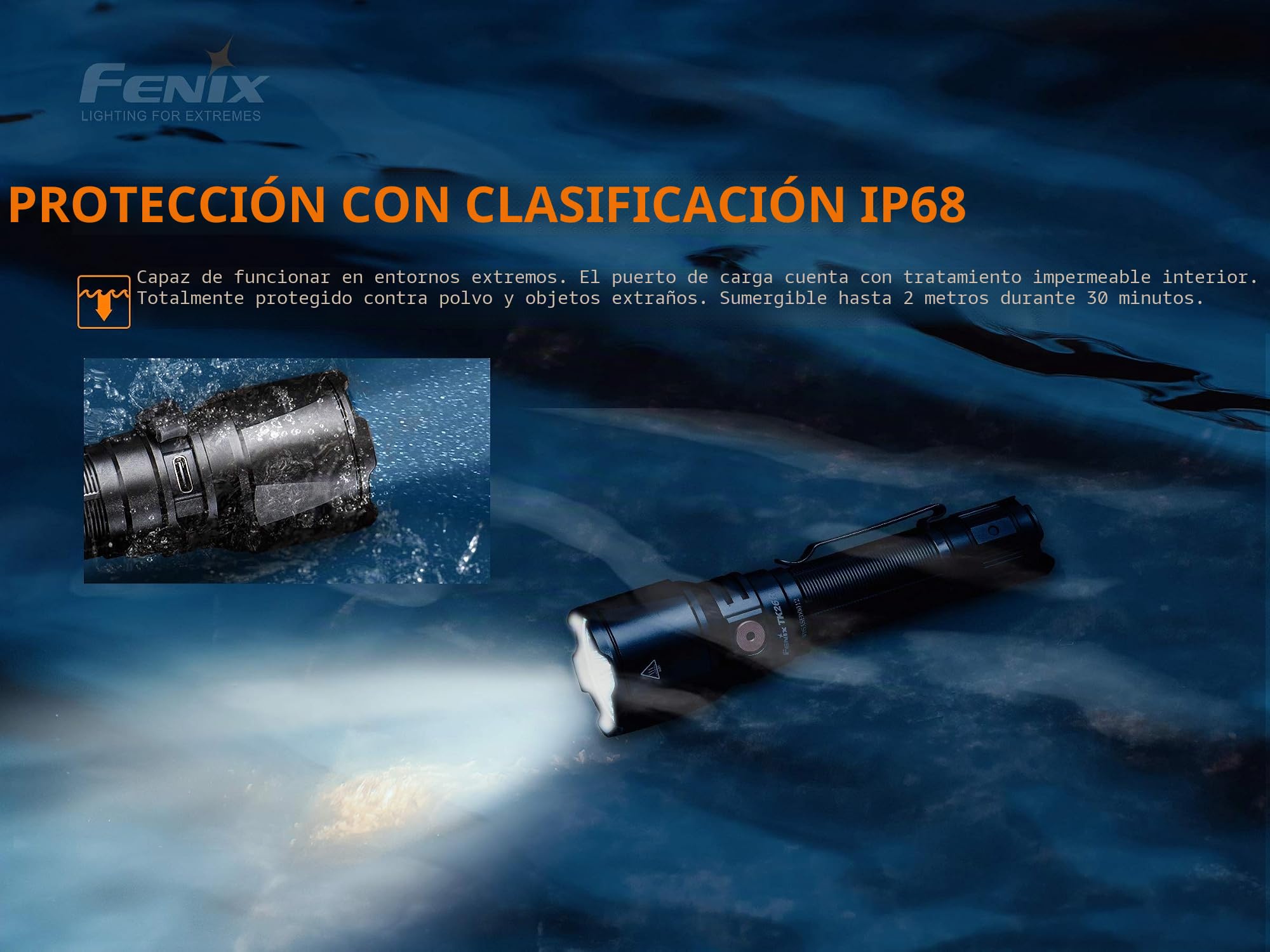 Linterna de Montañismo, Alpinismo y Trekking Marca Fenix para Unisex Adulto