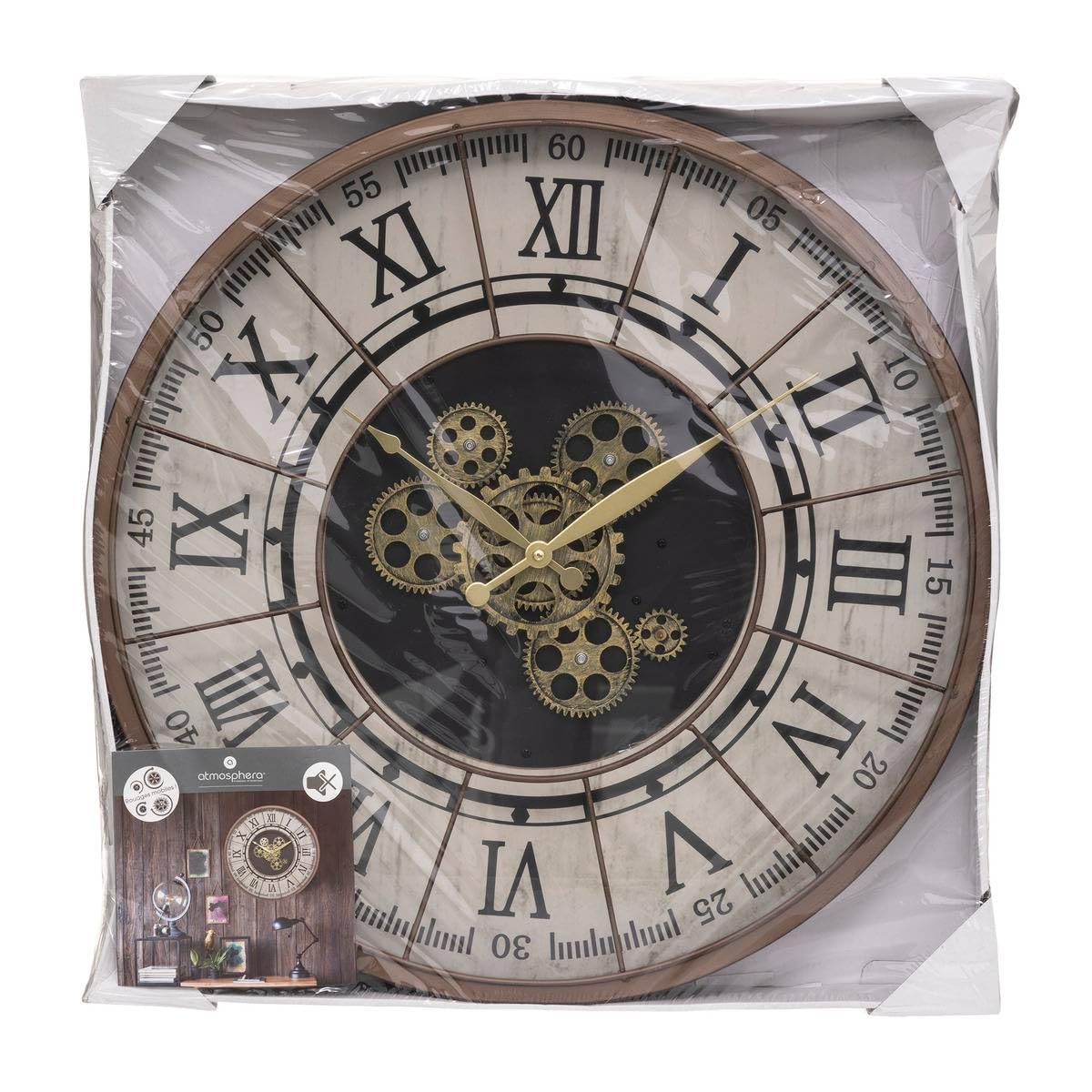 ATMOSPHERA CREATEUR D'INTERIEUR Wanduhr Stella – Metall, Durchmesser 57 cm – Atmosphäre für den Innenbereich