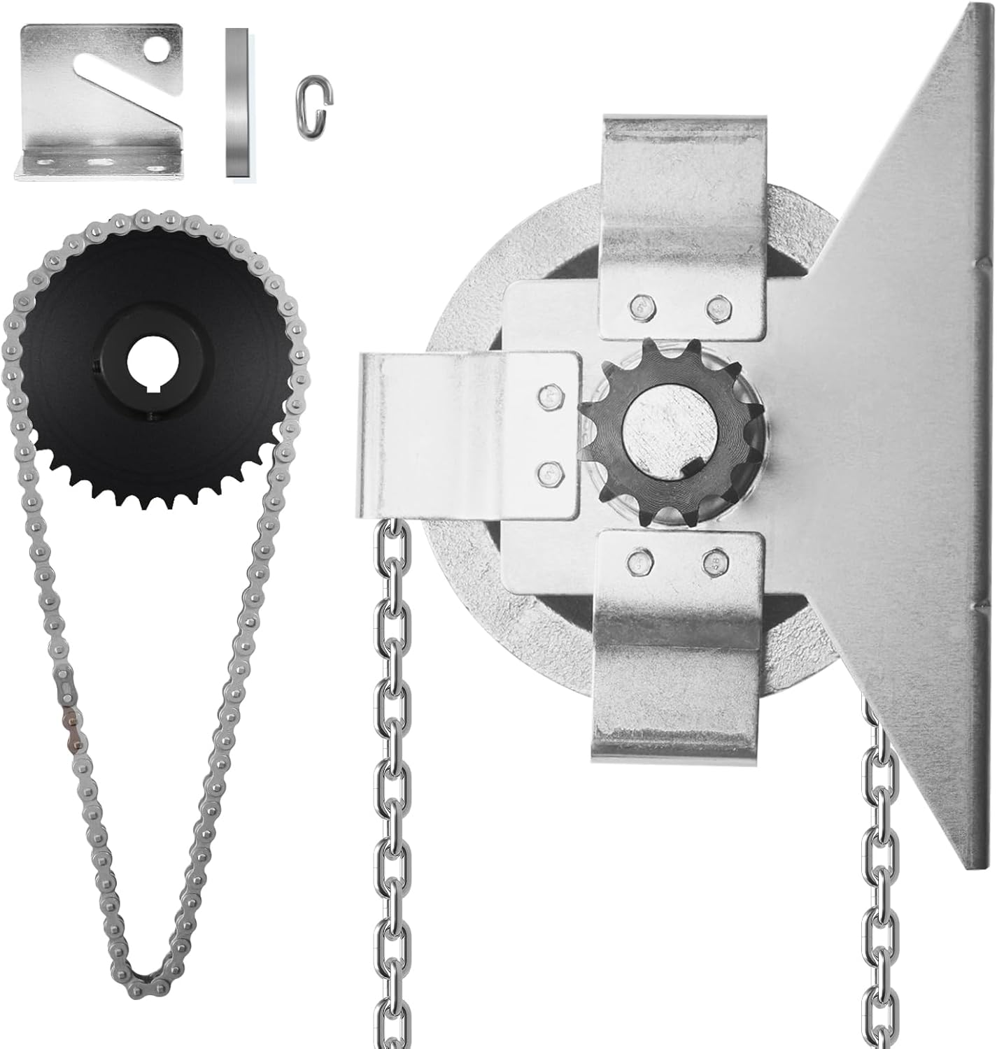 Garage Door Jackshaft Chain Hoist, Heavy-Duty Wall Mount Jackshaft Garage Door Openers 3:1 Reduction Drive for Roll Up Doors