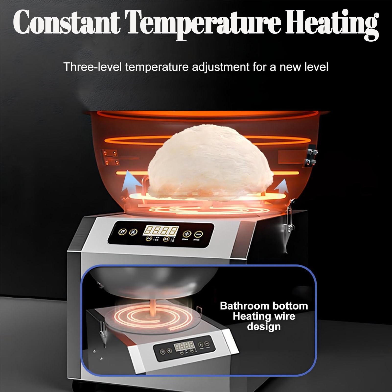 Impastatrice Elettrica, Impastatrice A Spirale Professionale da 5 kg/8 kg, con Ciotola in Acciaio Inox, per Pizza E Impasto del Pane per Panetterie, Ristoranti E Pizzerie 5L-Heatedtype