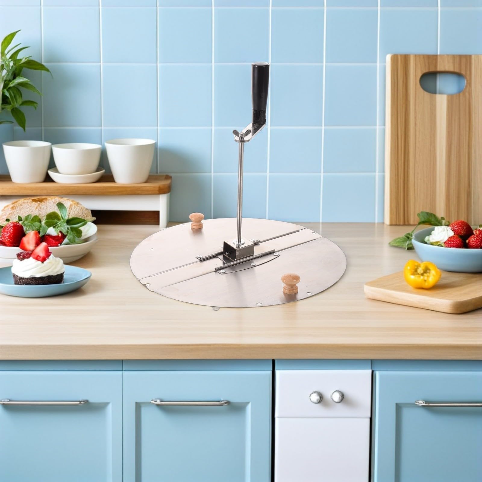 CHILDWEET Tapa para Palomitero de 9l en Metal y Plástico con Asa, Fácil Instalación y Limpieza para Uso en Cocina Doméstica y Comercial